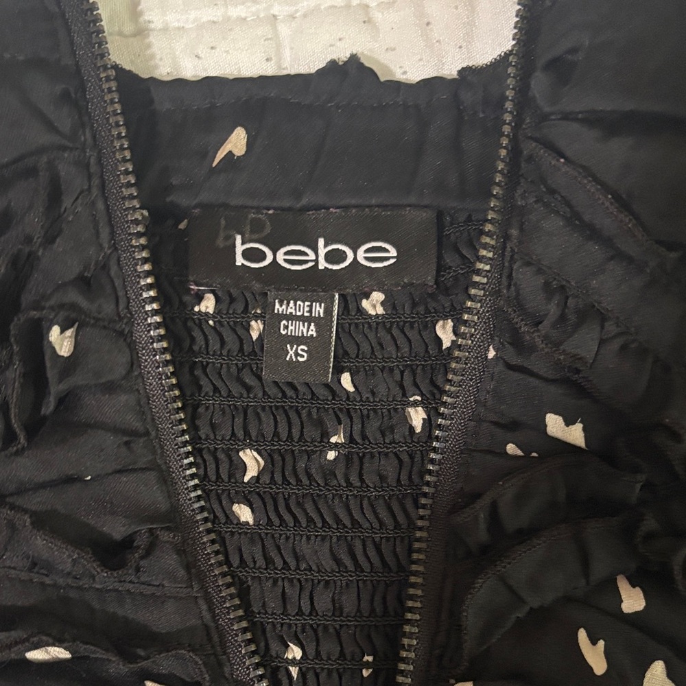 Bebe Black and White Patterned Bustier - image 2